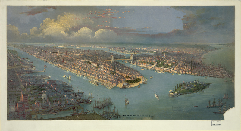 Illustration for article titled 11 Bird's-Eye Views That Show How NYC Has Grown Over 350 Years